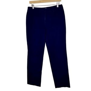 Chico’s Fabulously Slimming Flat Front Navy Blue Ankle Pants Size 6